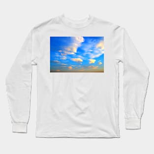 Blue sky with many little clouds during sunset Long Sleeve T-Shirt